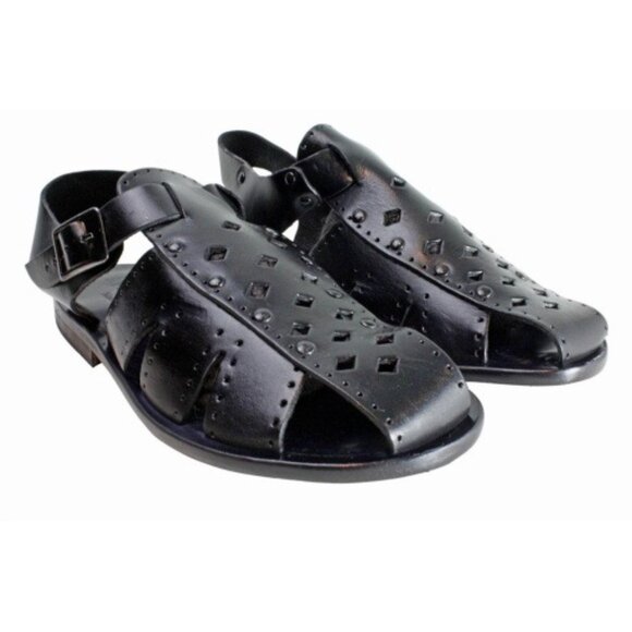 Liam Black Leather Sandals Men’s Italian Shoes main image 8